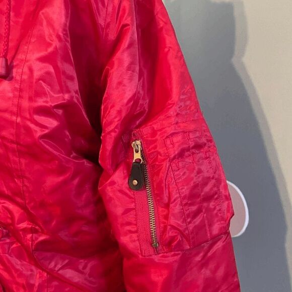 Baby Noiz Cropped Puffer Jacket Bright Red Softside Hooded M - Picture 8 of 10